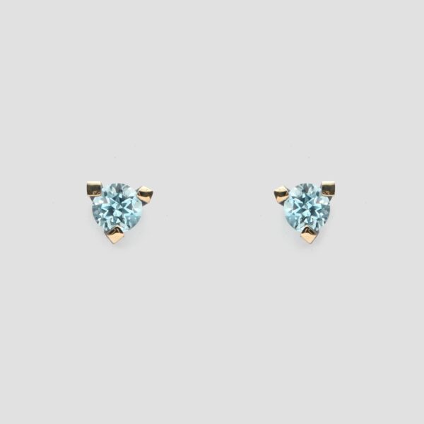 Pendientes topacios de plata y oro amarillo, joya creada y hecha a mano por Comin Joieria Creativa