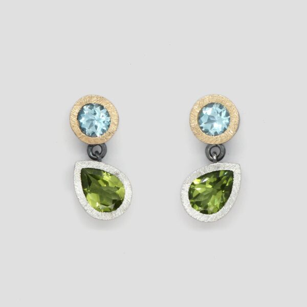 Pendientes topacios y peridotos